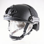 FAST BALLISTIC HELMET (NIJ-LEVEL-IIIA) - BLACK - WITH RAILS - Call to place order 1-866-880-3359