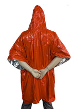 Ultra light Hypothermia Poncho - Orange / Heat Reflective Coating