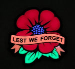 PVC Morale Patch - Poppy - Lest we forget (100% Glow in the Dark)