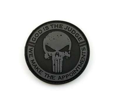 PVC Morale Patch - Circular Punisher - Black & Grey