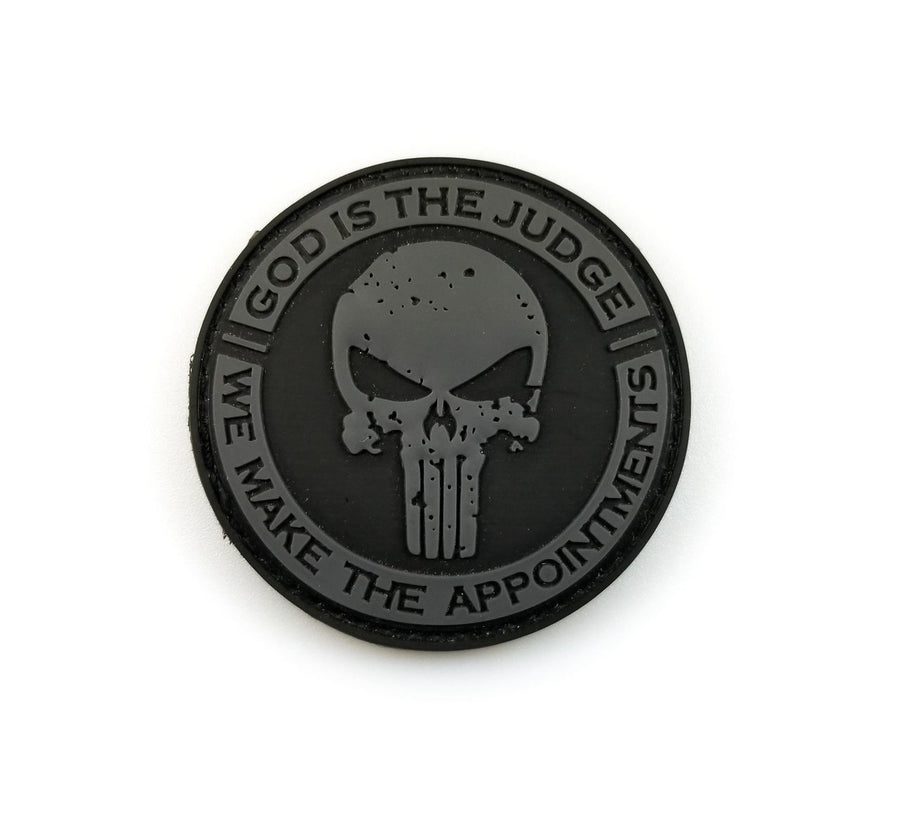 PVC Morale Patch - Circular Punisher - Black & Grey