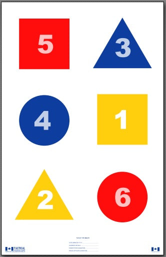 ST36A-FC Skill Training Target 3 ROW 6 SHAPE (25pack)