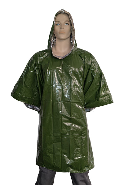 Ultra light Hypothermia Poncho - OD Green / Heat Reflective Coating