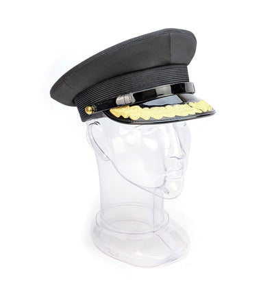 PROPS Rental - Police Forge Hat - Black Brim Single Oak Branch Rank