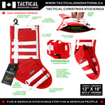 Tactical Christmas Stocking - Navy Blue with Red Stripe -SOLD OUT